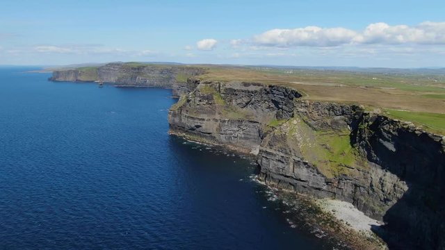 Most famous landmark in Ireland - The Cliffs of Moher aerial drone footage - travel photography