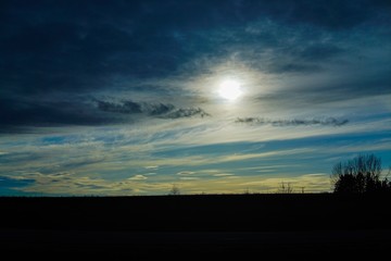 sunset over the lake