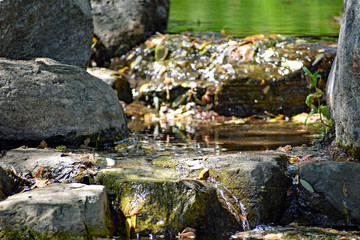 Water Spilling over Rocks