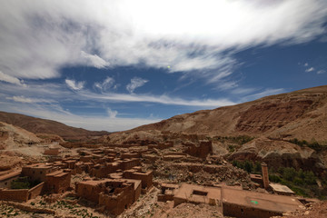 Countryside and villages in the Atlas Mountains region of Morocco