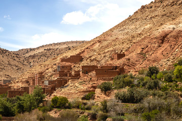 Countryside and villages in the Atlas Mountains region of Morocco