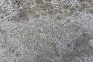 Salt water ground With dry salt stains 