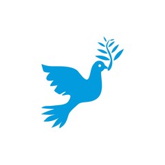 Fototapeta premium Dove vector. Isolated blue icon