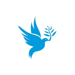 Dove vector. Isolated blue icon