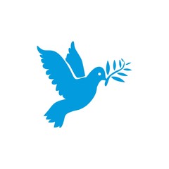 Fototapeta premium Dove vector. Isolated blue icon