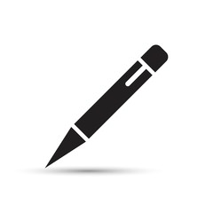 Pen icon illustration. Flat design style