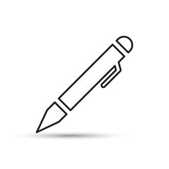 Pen icon illustration. Flat design style