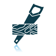 Handsaw Cutting A Plank Icon