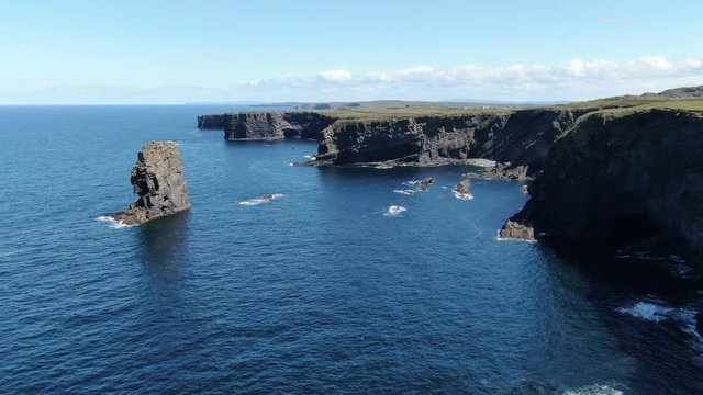 Loop Head at County Clare in Ireland - aerial drone footage - travel photography