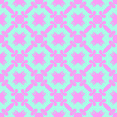 Pink and blue beauty flat pattern