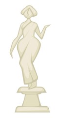 Sculpture Renaissance epoch art female silhouette on stand