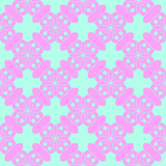 Pink and blue beauty flat pattern