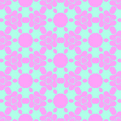 Pink and blue beauty flat pattern