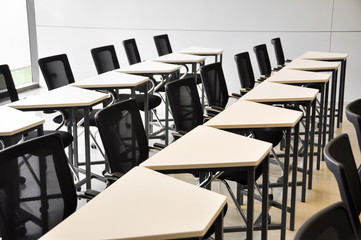 Modern conference room desk and chair in business company.