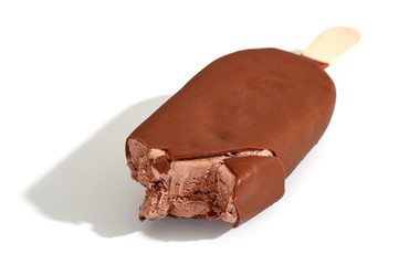 ice cream covered with chocolate