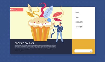 Cooking courses baking classes online web page template
