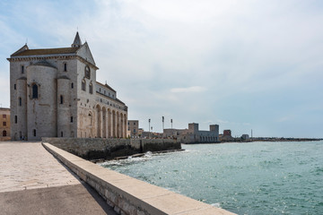 Like a white ship in the middle of the sea. Trani, cathedral of San Nicola Pellegrino. Puglia. Italy
