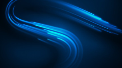 Huge blue zigzag wave with shine stream