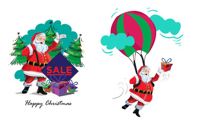 happy christmas santa illustration vector