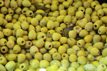 Green olives background