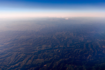 Flying above North Island, New Zealand