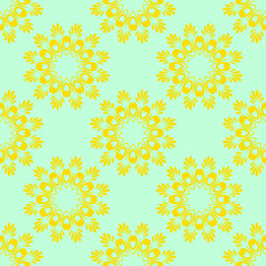 Yellow pattern with floral ornament