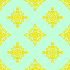 Fotobehang Yellow pattern with floral ornament © AnaMaria