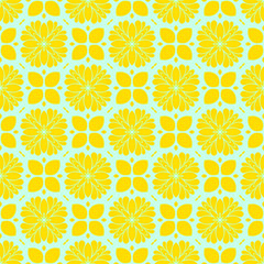 Yellow pattern with floral ornament