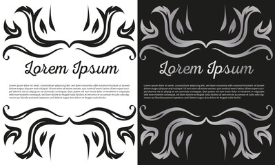 Obraz premium Vintage vector Set. Floral elements for design of monograms, invitations, frames, menus, labels and websites. Graphic elements for design of catalogs and brochures of cafes, boutiques, weddings