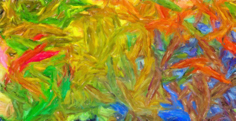 Abstract impressionism massive brush strokes on canvas background. Art design pattern for decorate print products as poster, invitation, cards or banner and web graphic work. Colorful stylish texture