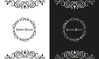 Vintage vector Set. Floral elements for design of monograms, invitations, frames, menus, labels and websites. Graphic elements for design of catalogs and brochures of cafes, boutiques, weddings