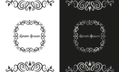 Vintage vector Set. Floral elements for design of monograms, invitations, frames, menus, labels and websites. Graphic elements for design of catalogs and brochures of cafes, boutiques, weddings