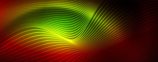 Shiny neon lines techno magic futuristic background, magic energy space light concept, abstract background wallpaper design