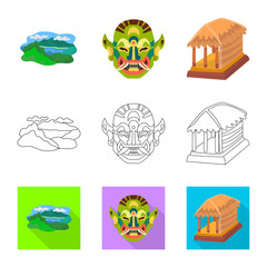 Vector design of  and travel sign. Collection of  and traditional stock symbol for web.