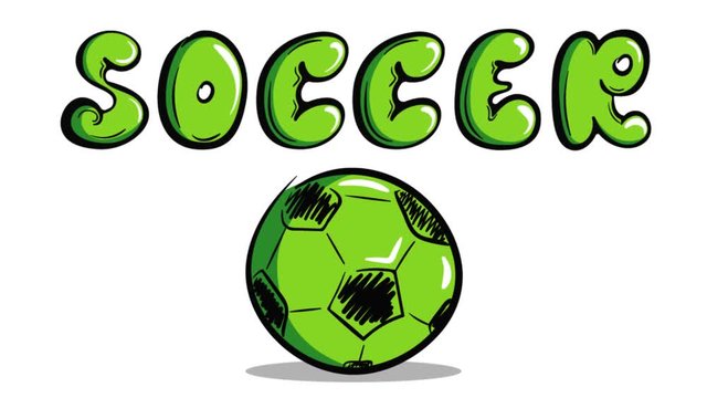 Green soccerball and soccer word