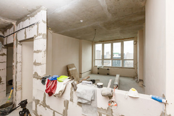 Renovation concept - room during restoration