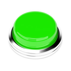 Green push button. 3d rendering illustration isolated