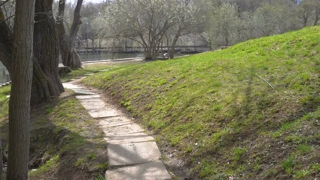 Abandoned park in the spring