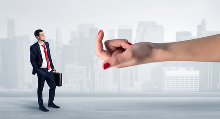 Distracted businessman with kisses on his face and business concept
