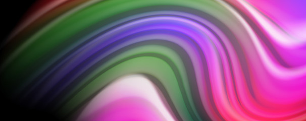 Fluid liquid color wave lines, glowing colorful light effect, abstract composition template. Geometric technology abstract pattern. Movement concept