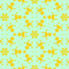 Yellow floral flat beauty pattern