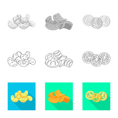 Vector design of Oktoberfest and bar logo. Set of Oktoberfest and cooking stock vector illustration.