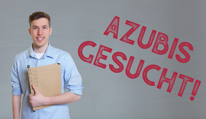 Azubi Gesucht Stempel mit sympathischem Lehrling