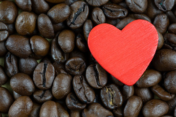 Coffee Love Concept , Coffee and Heart 
