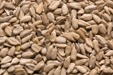 Peeled sunflower seeds as a background