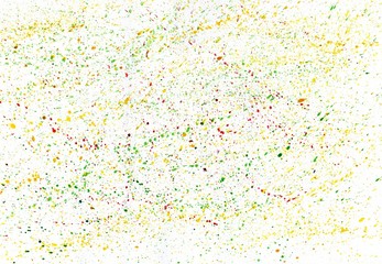 Watercolor splashes on a white background.