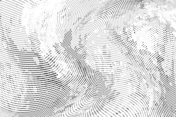 Abstract monochrome grunge halftone pattern. Soft dynamic lines