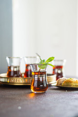 Turkish tea and pastry