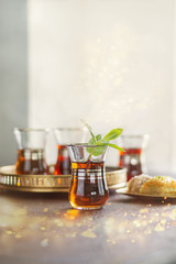 Turkish tea and pastry