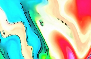 Conceptual flow watercolor background. Beautiful wavy dynamic artwork. Little silk texture effect. Soft strokes of paint. Marbled elements decoration